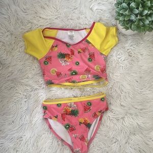 Girls Swimsuit Two Piece Pink and yellow by Jantzen Sz 10